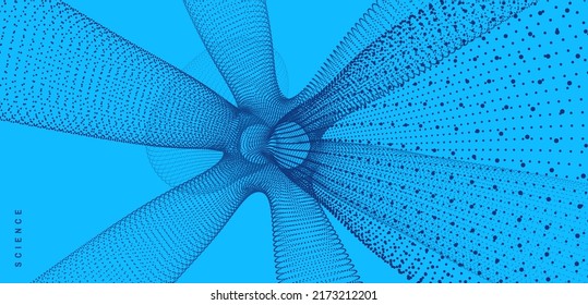 3D molecule. Molecular structure. Abstract 3d connection structure. Technology style. Vector illustration for science. 