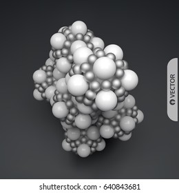 3D molecule. Molecular structure. Vector illustration for science. 