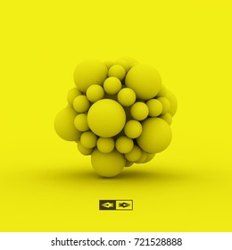 3D molecule. Molecular structure. Vector illustration for science. 