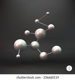 3D Molecule structure background. Graphic design. Vector Illustration. Can be used  for the poster, card, flyer or banner.