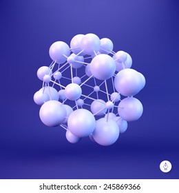 3D Molecule structure background. Graphic design. Vector Illustration. Can be used  for the poster, card, flyer or banner.