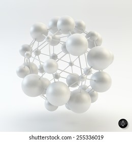 3D Molecule structure background. Graphic design. Vector Illustration. Can be used  for the poster, card, flyer or banner.