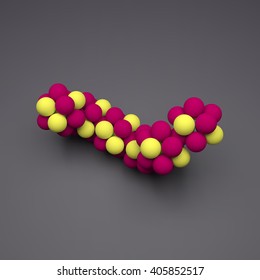 3D Molecule Structure. Futuristic Technology Style. 3D Vector illustration for Science, Technology, Marketing, Presentation. Connection Structure. Network Design. 3D Vector illustration.