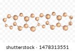 3d molecule vector design. Science abstract isolated element with molecular structure or DNA. Atoms model illustration, scientific banner for medicine, biology, chemistry or physics template