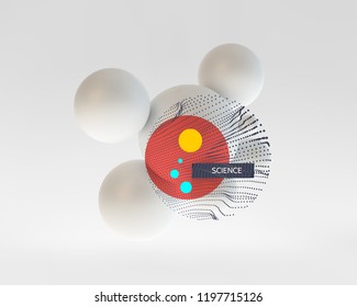 3d molecule. Vector illustration for science, technology, marketing, presentation.