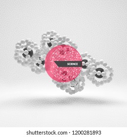 3d molecule. Vector illustration for science, technology, marketing, presentation.