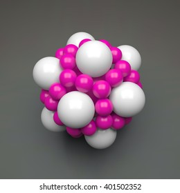 3D Molecule. Vector illustration for Science, Technology, Marketing, Presentation.