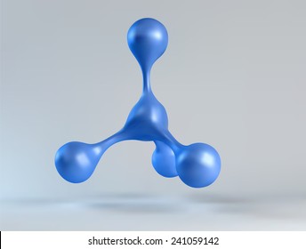 3D molecule. Vector template.