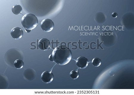 3d molecules. Abstract scientific background with molecular structure. Atoms model illustration, science banner for medicine, biology, chemistry or physics template
