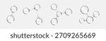3D molecules or atoms models. 3d abstract molecular structures isolated on transparent background. Vector illustration