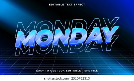 3d monday gradient glitch text style effect template editable text effect