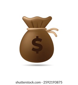 3d Money bag with dollar symbol vector illustration