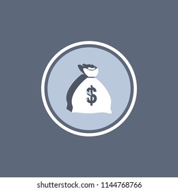 3d Money bag with dollar vector icon