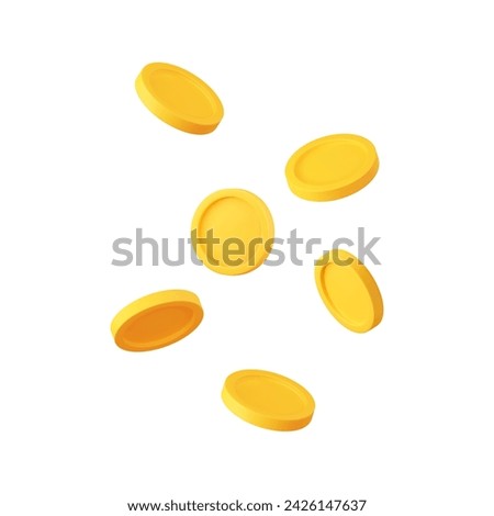 3D money coin saving. cash and floating coins exchange with finance business concept, earning investment. 3d rendering. Vector illustration