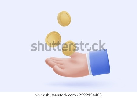 3D money coin saving on pastel background. bundles cash and floating coins exchange with finance business concept, earning investment. 3d money icon vector rendering illustration