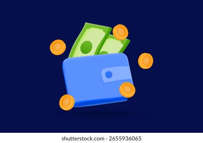 3D Money Saving icon. personal finance management and daily transactions concept. 3d vector illustration