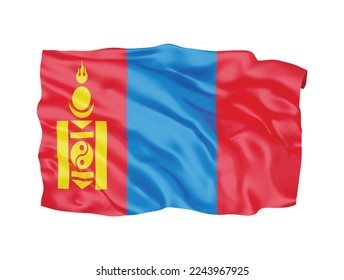 3d Mongolia flag national sign symbol