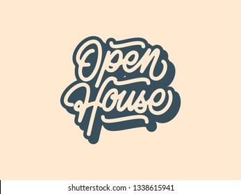 3D Mono Line Yellow Open House Calligraphy with Shadow
