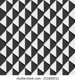 3d monochrome geometric seamless pattern