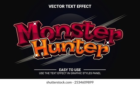 3d monster hunter editable text effect