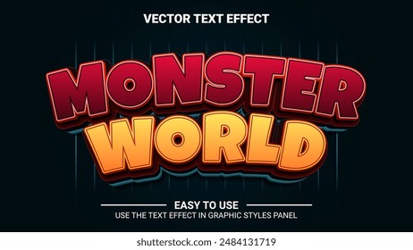 3d monster world editable text effect