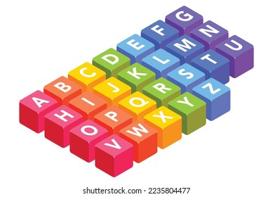 3d montessori education. back to school. Alphabetic. vector	
