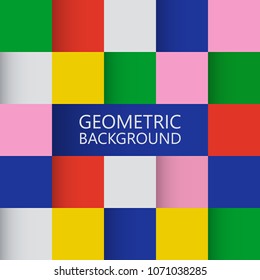 3D mosaic background. Material design. Geometric trendy background. Applicable for covers posters, flyers banner. Vector illustration.