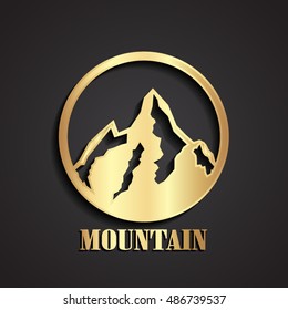 3d mountain gold logo