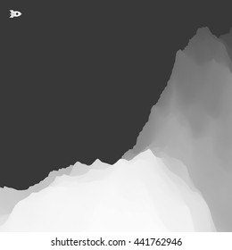 3D Mountain Landscape. Mountainous Terrain. Abstract Background. Vector illustration. 