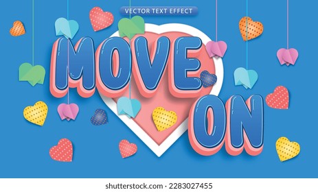3D-Bewegung auf Texteffekt mit Herzverzierungshintergrund