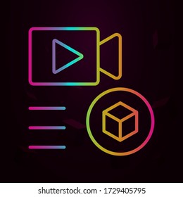 3d, movie, augmented reality, camera nolan icon Simple thin line, outline vector of Augmented reality icons for ui and ux, website or mobile application