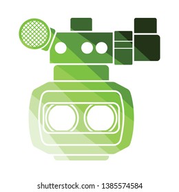 Icono de cámara de película 3d. Diseño de color plano. Ilustración vectorial.