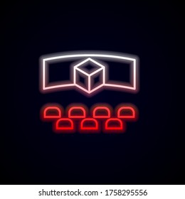 3d movie, cinema nolan neon icon