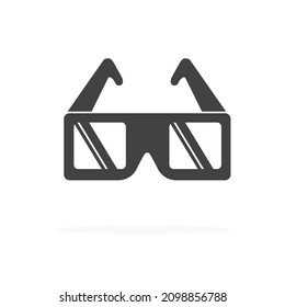 3D Movie Glasses Icon Silhouette Vector Illustration