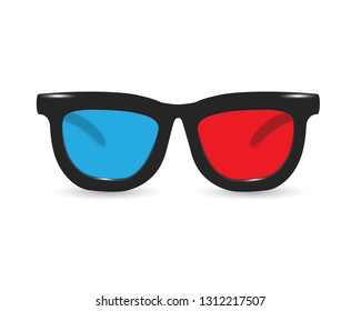 3d movie glasses isolated on a white background