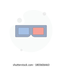 Ilustración plana vectorial aislada de lentes de película de 3 d