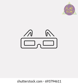 3d movie glasses line icon