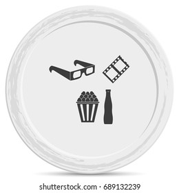 3d movie glasses with popconr and soda.