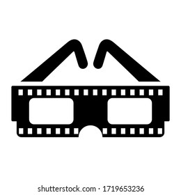 3d movie glasses vector icon on white background