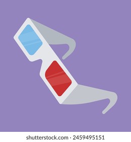 3d movie glasses vector icon. 3d red blue cinema glasses illustration. 3d movie specs