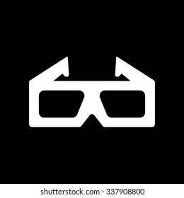The 3d movie icon. 3D Glasses symbol. Flat Vector illustration
