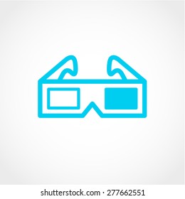 3d movie Icon Isolated on White Background