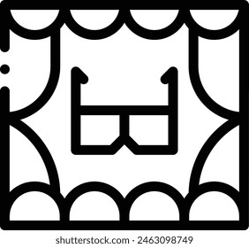 icono de película 3d. Diseño De Estilo Lineal Delgado Aislado Sobre Fondo Blanco