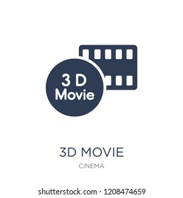 3D Movie icon. Trendy flat vector 3D Movie icon on white background from Cinema collection, vector illustration can be use for web and mobile, eps10