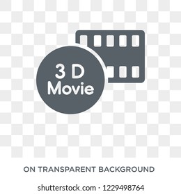 3D Movie icon. Trendy flat vector 3D Movie icon on transparent background from Cinema collection. 