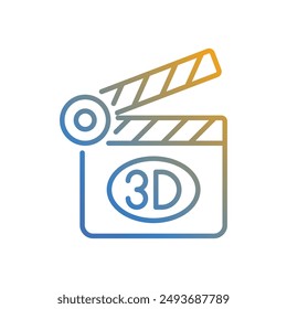 3d Movie icon vector stock illustration