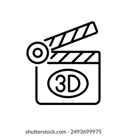 3d Movie icon vector stock illustration