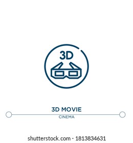 3d movie outline vector icon. simple element illustration. 3d movie outline icon from editable cinema concept. can be used for web and mobile
