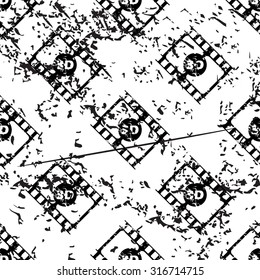 3D movie pattern, grunge, black image on white background