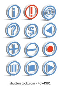 3d movie player icon vector